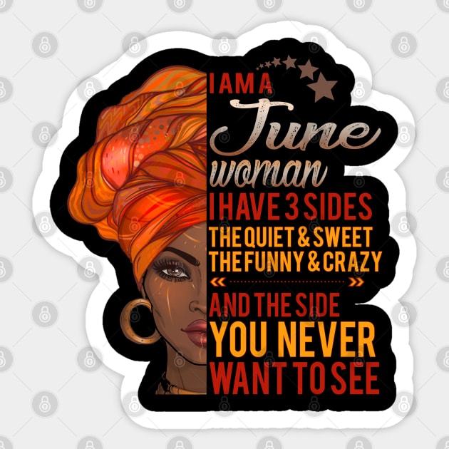 I'm A June Woman - Girls Women Birthday Gifts Sticker by Otis Patrick